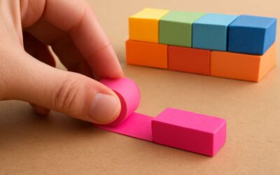 DIY fun: making bricks out of paper strips to build amazing mini structures.