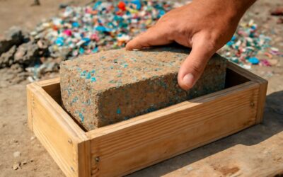 Eco builders unite: making bricks with plastic and sand for a greener future.